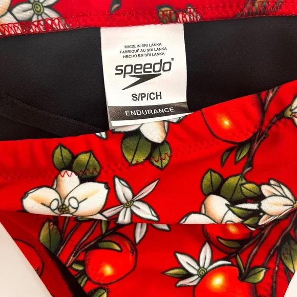NWT Speedo Endurance Floral Print Red Cheeky Bikini Bottoms New With Tags Small - Picture 3 of 6